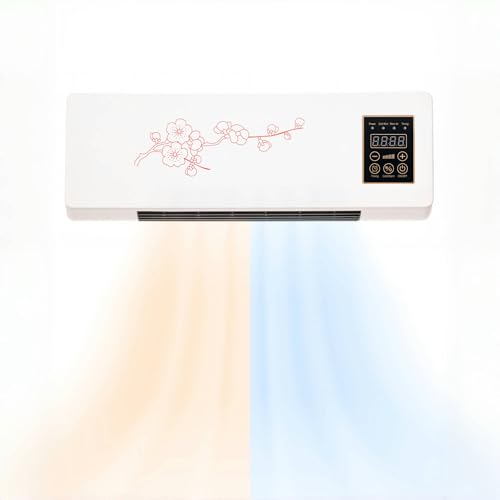 Wall mounted Air Conditioner, Portable Air Conditioners Fan for Bedroom, 2 in 1 Mini Air Conditioner Portable Fans for Bedroom Fast Cooling & Heating Unit with Remote Control