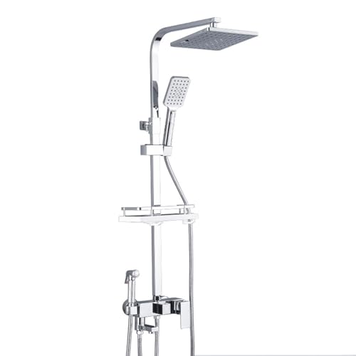 Kit de douche mural anti-calcaire en laiton chromé pour remplacer un robinet usé