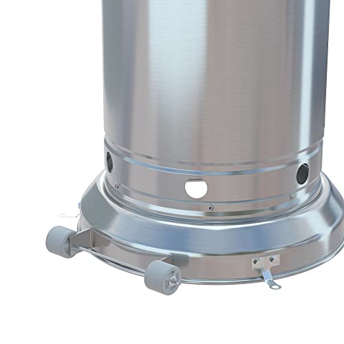 RELIANCER-Outdoor-48000-BTU-Propane-Heater-Stainless-Steel-Gas-Patio-Heater-Commercial-Residential-Heating-Floor-Standing-Burner-wWheels-Party-Porch-Deck-Heater-wAuto-Shut-Off-Tilt-Valve-Device