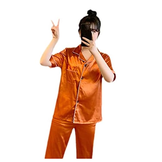 Damer silke pyjamas set söt leopard tryck pyjamas eleganta kortärmad byxor hem service XCT SY 2701cheng nv XXL