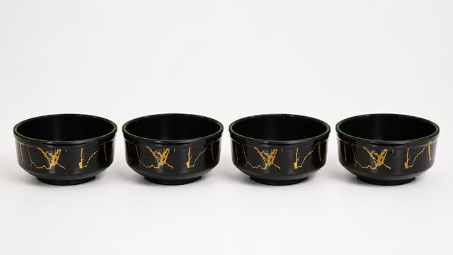 Image of Ariya 4.5 Inch Melamine French Bowls Black Aura Collection Set of 4