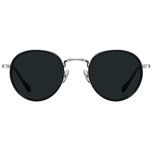 H HELMUT JUST Lunettes de Soleil Homme Femme Ronde Vintage Polarisées Monture en TR90 Branche en Acétate