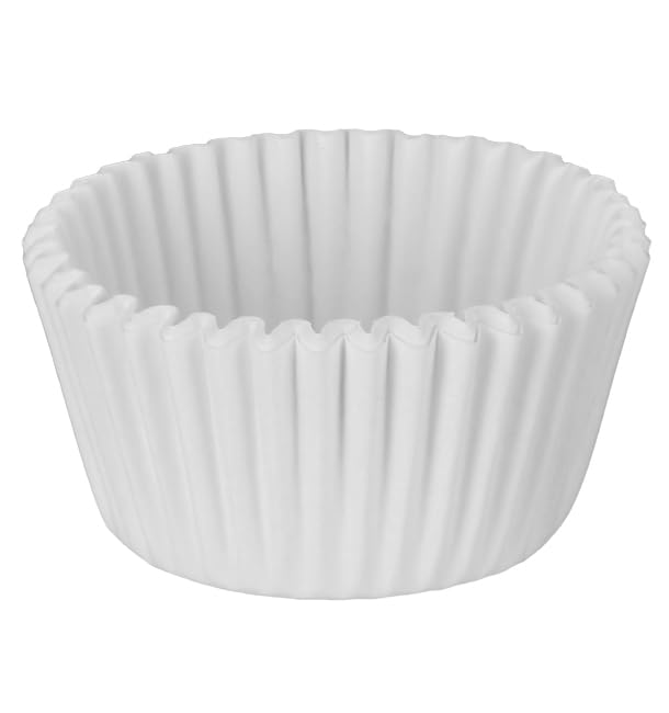 1000 Cápsulas para Magdalenas, Muffins, Ø5,5x3,5cm, Color Blanco, Moldes para Hornear, Cupcakes, Eventos, Pastelerías, Catering