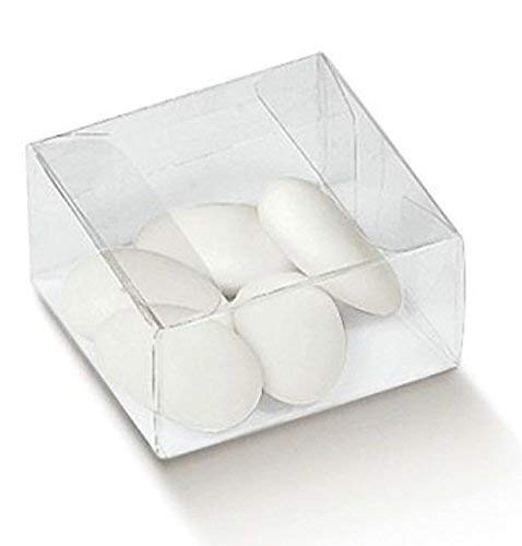 Boîtes à dragées en PVC transparent 6x6x3cm pour emballage cadeau et mariage