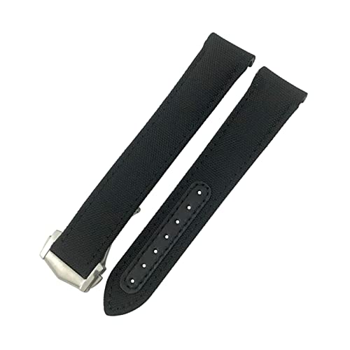 Bracelet de montre en nylon enduit de 21mm incurve SCHIK pour Omega AT150 GMT GoodPlanet
