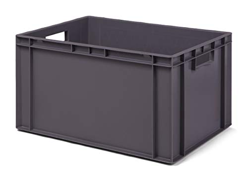Transportbox Topstore Stapelbox grau mit Deckel 600x400x320 mm