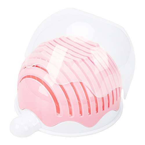 Sehrgut Salad Cutter Bowl, 100% PP Plastic Pink Salad Chopper Bowl, Clear Fruit