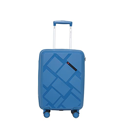 Image of SWISS MILITARY Star Luggage Bag, Textured Hard-Sided Trolley Bag, Cabin Luggage, Overnighter Trolley Bags|Durable ABS Body, Ergonomic 360 Rotatable Wheels, TSA Lock, 20 inches, Navy Blue, 1