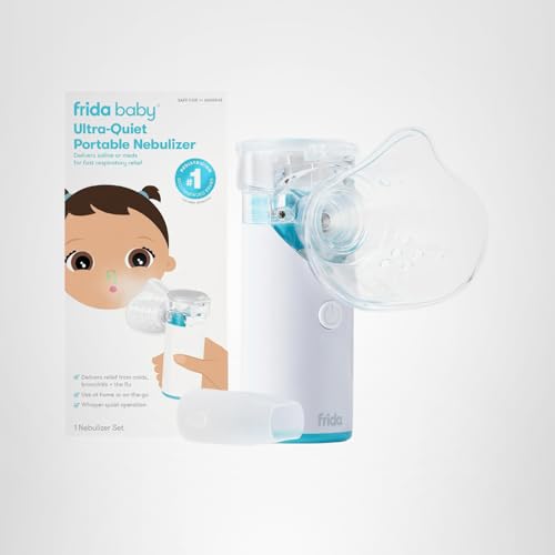 Frida Baby Nebulizer for Babies, Portable Nebulizer for Kids, Babies, Infants & Adults, Ultra-Quiet Handheld Nebulizer with Mask + Diffuser, Congestion + Flu Relief