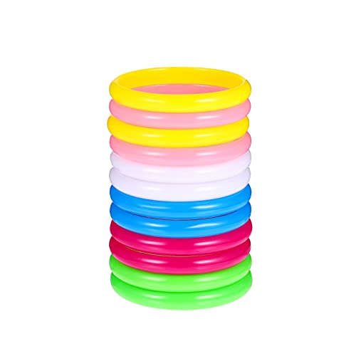 STOBOK 12 Pièces en Plastique Bracelet Bracelets Mignon De Couleur de Sucrerie De Résine Bracelets Anneaux Partie Faveurs en Plastique Bijoux pour Enfant Femmes Fille Cadeau pour Noël