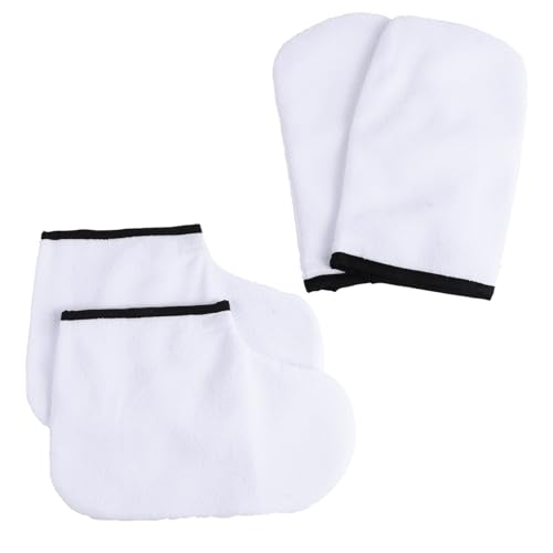 Didiseaon Spa Paraffin Wax Gloves and Booties Hand and Foot Wax Therapy Heat Retaining Design Polyester Flannel Home Use