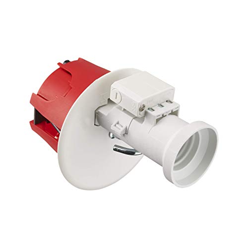 Debflex Boite encastrement - Boite té - Prise electrique murale - Cache boite electrique - Boîte luminaire DCL cloison sèche Ø67/P50 + Douille E27 - 718906, Rouge