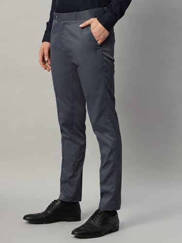 Image of Vogaan Formal Pant with Expandable Waist for Men | Men's Cotton Regular Fit Flat Front Pant for Party and Casual Wear