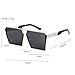 HHZZYVY Fashion Mirror Lens Steampunk Sunglasses Men Metal Cool Shades Vintage Oversized Flat Top Women(1)