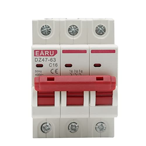 Disjoncteur triphasé MCB 3P 400V type C haute précision pour rail DIN