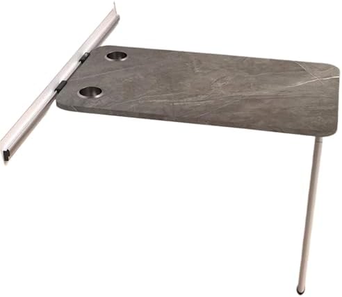 Adjustable RV Dinette Table - Wall Mounted, Dark Gray with Steel Brackets, Perfect for Campervans & Motorhomes - Space-Saving Design for Dining & Work