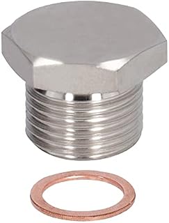Oxygen Blanking Plug, Oxygen Sensor Spacer O2 Sensor Bung Plugs Hex Plug M18x1.5 Thread O2 Oxygen Sensor Adapter Nickel Fastener Hardware Auto Parts with Washer