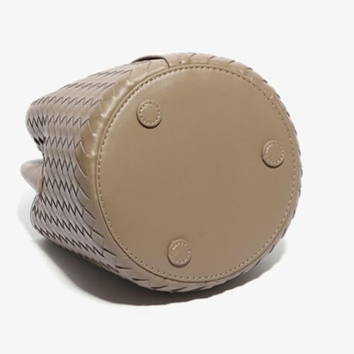 Women's Handwoven Bucket Bag Crossbody Handbag Leather Tote Bag Shoulder Purse Work Travel Woven Bag Top Handle Hobo Handbags3