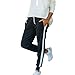 Produktbild Rosennie Beiläufig Hose Damen Seite Streifen Mode Hose Frauen Reizvolle Lose Sporthose Tunnelzug High Waist Wide Leg Long Pants Sportlich Hosen Slim Fit Stretch Jogginghose Yogapants(Schwarz,L)