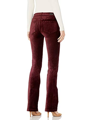 PAIGE Women's Manhattan Velvet High Rise Bootcut Pant, DEEP Ruby, 26 - Thumbnail 2