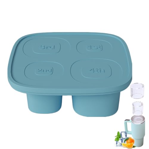 Molde Para Hielo - Silicona De 7,09 Pulgadas | Bandeja De Hielo Cilíndrica De 4 Cavidades Con Tapa | Bandeja Para Cubitos De Hieelo De Gran Capacidad | Molde Hueco | Bandejaa Para Whisky, Cócteles Y B
