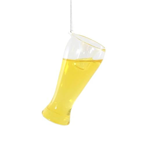 Ganz Cheer Beer Glass Christmas Tree Ornament Glass 4 Inch Yellow