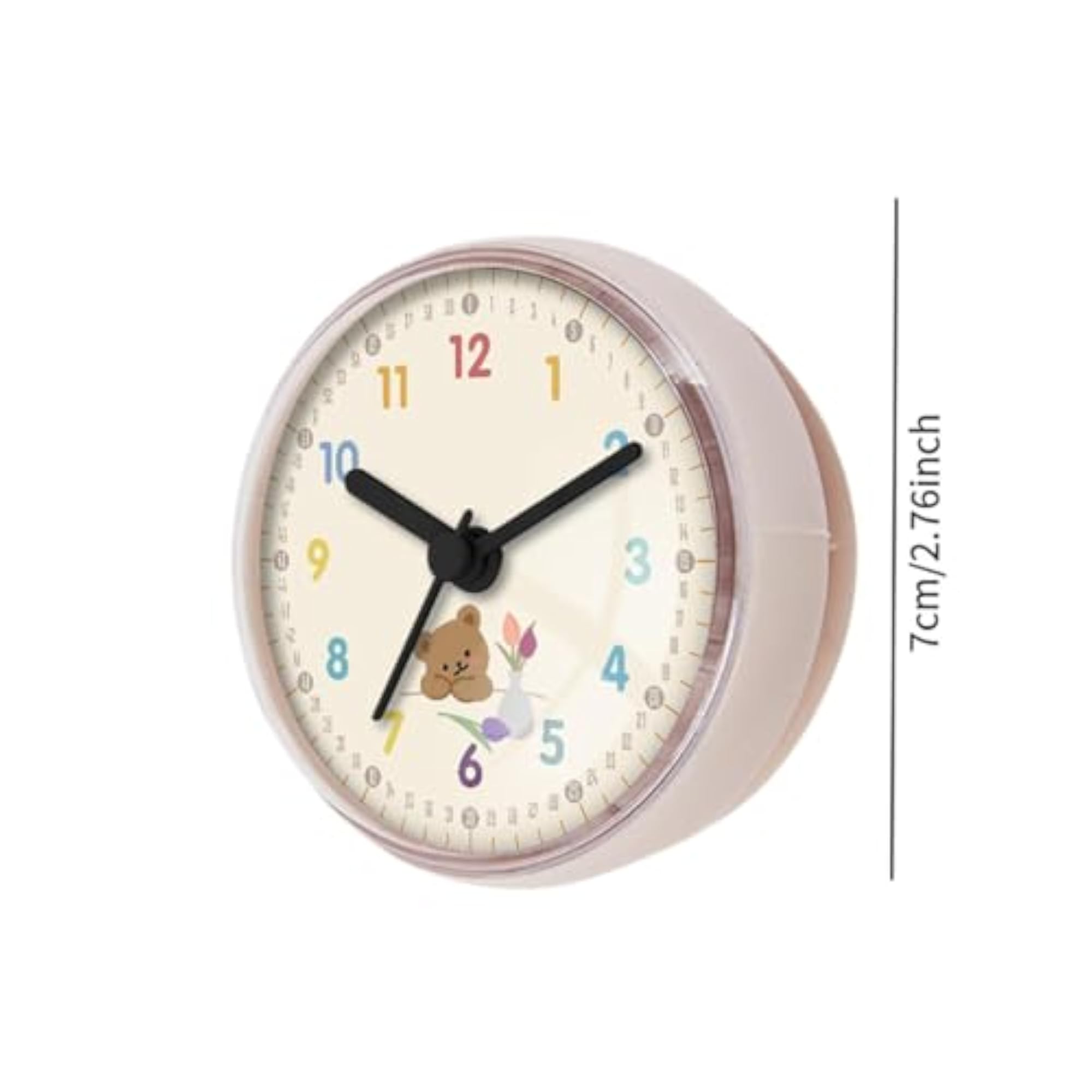 Compact Modern Shower Clock with Suction Cup, White