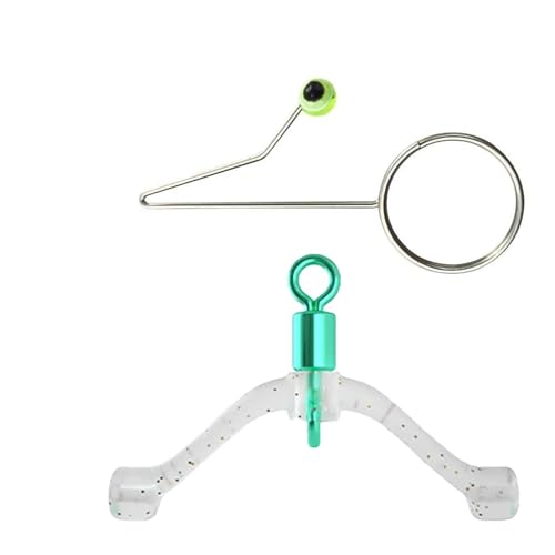 Almpal 20pcs Fishing Gear Kit - 10 Anti-Tangle Fork-Shaped Swivel Connectors & 10 Ring-Shape Hook Removers, Easy Rigging & Quick Hook Extraction, Must-Have Fishing Accessories