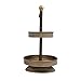 Decorative Metal 2-Tier Tray in Zinc Finish