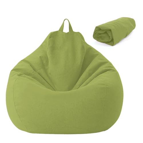 Yunlaishaocer Puf para niños y Adultos, 100 x 120 cm, Funda sin Relleno, para Sacos de Frijoles con Cremallera, a Prueba de Polvo, no para Oficina, Dormitorio, terraza, salón (Verde Matcha)