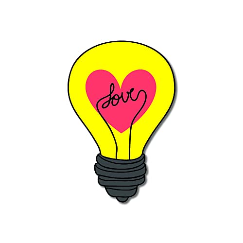 Image of Bhai Please Love Light Bulb Theme Wooden Fridge Magnet - Couple Gift