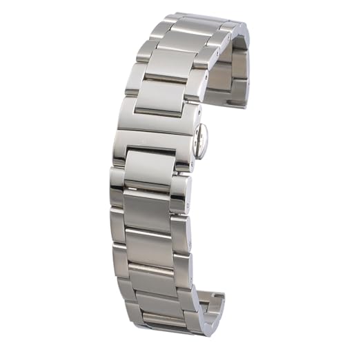Bracelet de montre en acier inoxydable anti-usure avec boucle papillon sécurisée 20mm 22mm 24mm