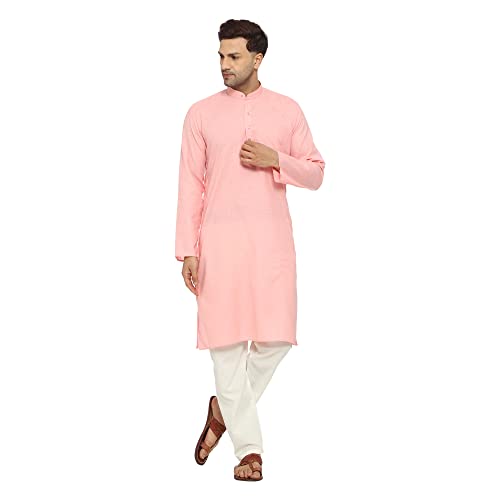Image of ITOS365 Men Cotton Blend Kurta Pyjama Set Party Fashion Regular Ethinic Wear Indian Dress Gift for Men