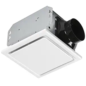 Homewerks 7140-50 Bathroom Fan Ceiling Mount Exhaust Ventilation, 1.5 Sones, 50 CFM, White