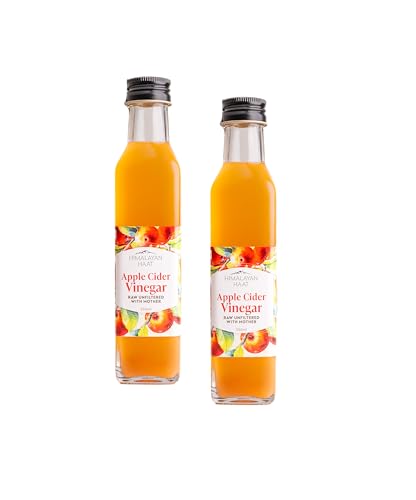 Image of Himalayan Haat Apple Cider Vinegar - Raw, Unfiltered with Mother | Organic Himalayan Apples | Detoxifying & Ideal for Salad Dressings & Pickles | 250ml x 2