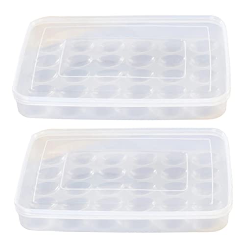 Gatuida 2piezas Huevera Grande Celdas Con Tapa Apilable Organizador Seguro De Huevos Refrigerador Resistente y Portátil Para Congelador Cocina Hogar