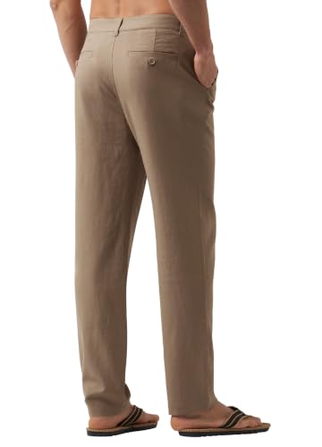 Image of Willit Men's Linen Pants Casual Lightweight Drawstring 29 inch 30 inch 32 inch