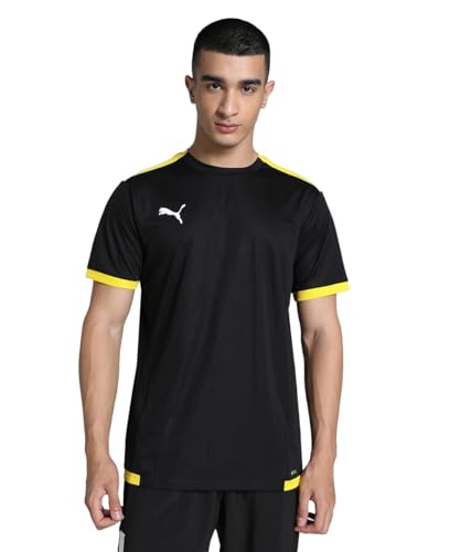 Image of Puma Men's teamLIGA Football Jersey | Lightweight and Sweat Proof Polyester Sports Crew Neck Training T-Shirt for Men | Breathable Athletic T-Shirt for Football & Sports