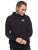 chaquetas under armour mujer Puños acanalados Under Armour Rival Fleece Sportstyle LC Sleeve Graphic Sudadera con Capucha, Mujer, Negro (Black/Onyx White 001), S