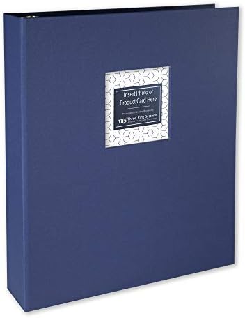 Presentation Window Binder - Cloth 3 Ring Binder 1 Inch - Blue Linen