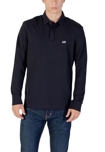 Armani Exchange Polo Essentiel pour Homme, à Manches Longues avec Logo Monogramme sur Le côté,...