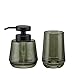 Sealskin Mood Badaccessoire-Set, bestehend aus Seifenspender 380 ml + Zahnputzbecher, Glas, Farbe: Grün