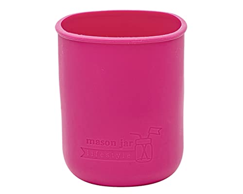 Quart 32oz Silicone Sleeves/Jackets for Protecting Ball Kerr Canning Jars by Mason Jar Lifestyle (Berry Pink 2 Pack)