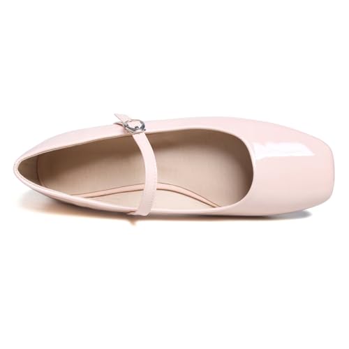 Image of LUXINYU Women's Slip on Flats,Classy Round Toe Solid Classic Mary Jane Ballet Dance Shoes Soft Comfortable PU Flat Shoes