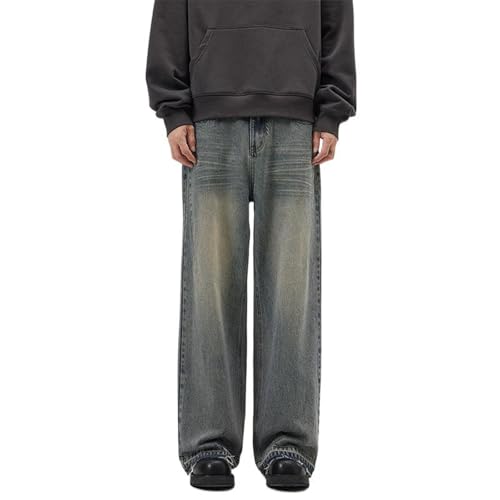 Men's Summer Jeans Korean Street Casual Straight Leg Denim Pants