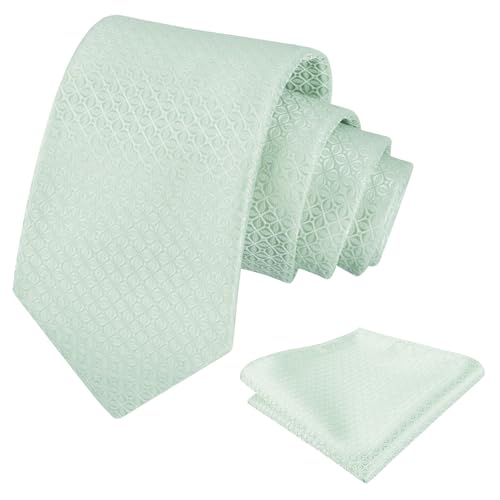 Image of Alizeal Mens Vintage Solid Plaid Tie with Pocket Square 3.15inches Necktie Set