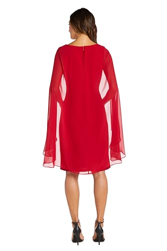 Image of R&M Richards Women's Knee-Length Wrap Dress W /Rhinestone Waist Detail & Chiffon Duster Cape