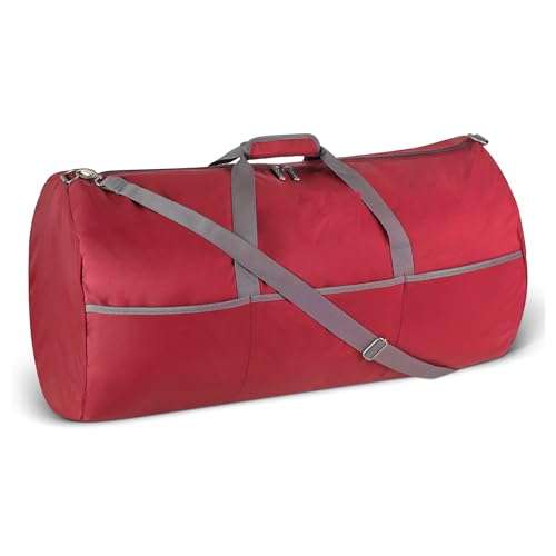 amazon essentials 32434 extra large foldable nylon duffel bag for travelstorage with zippered pockets 9254 cubic inch 150l 50-lbs capacity red previously amazon basics