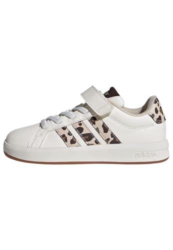 adidas Unisex - Bambini e Ragazzi Grand Court 3.0 Children Shoes, Core White/Crystal Linen/Aurora Coffee, 32 EU
