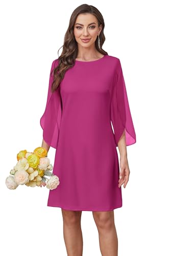 Image of RUMIA Womens Cocktail Dresses Flutter Sleeve Wedding Guest Dresses for Women 2026 Trendy